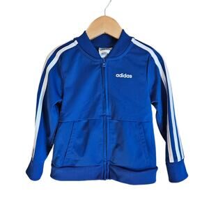 Adidas Boy's Sweatshirt Full Zip Blue White Size 2T
